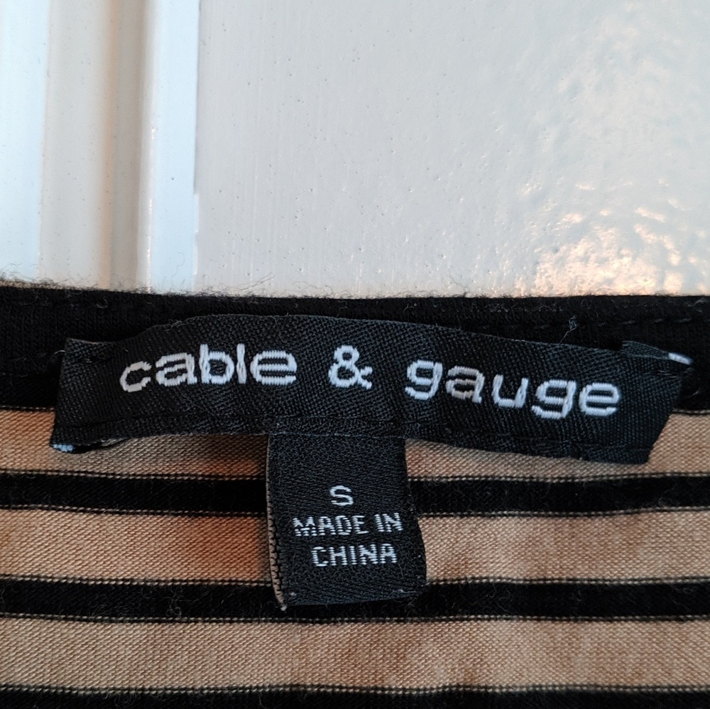 Cable & Gauge Striped Cold Shoulder Top - Picture 4 of 5